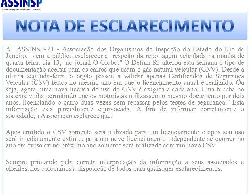 Nota de Esclarecimento